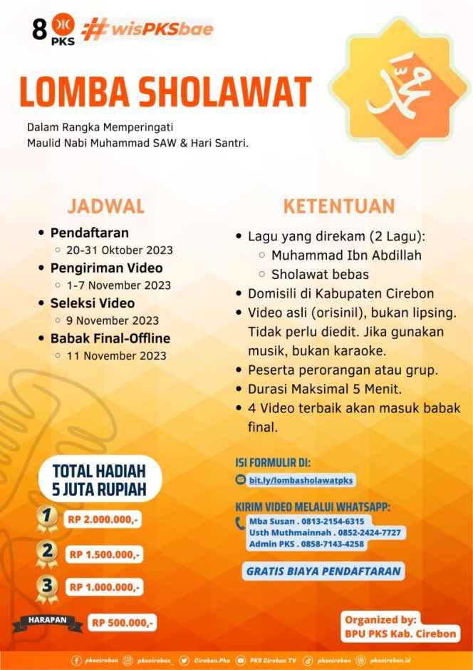 
					LOMBA SHOLAWAT PKS KAB. CIREBON 2023